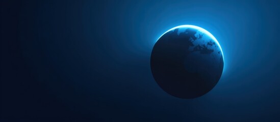 Abstract Planet Earth in Dark Blue Space