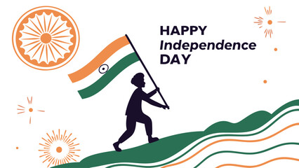 Celebrating independence with flag graphic illustration vector