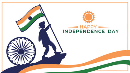 Obraz premium Child carrying flag independence day