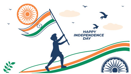 Child carrying indian flag independence day