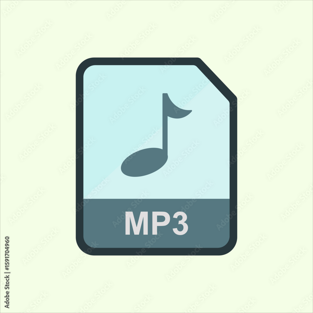 Fototapete MP3 icon. icon related to design elements. suitable for web site, app, user interfaces,element, printable etc. flat icon style. simple vector design editable