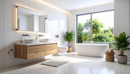 Modern, bright bathroom with a view (1)