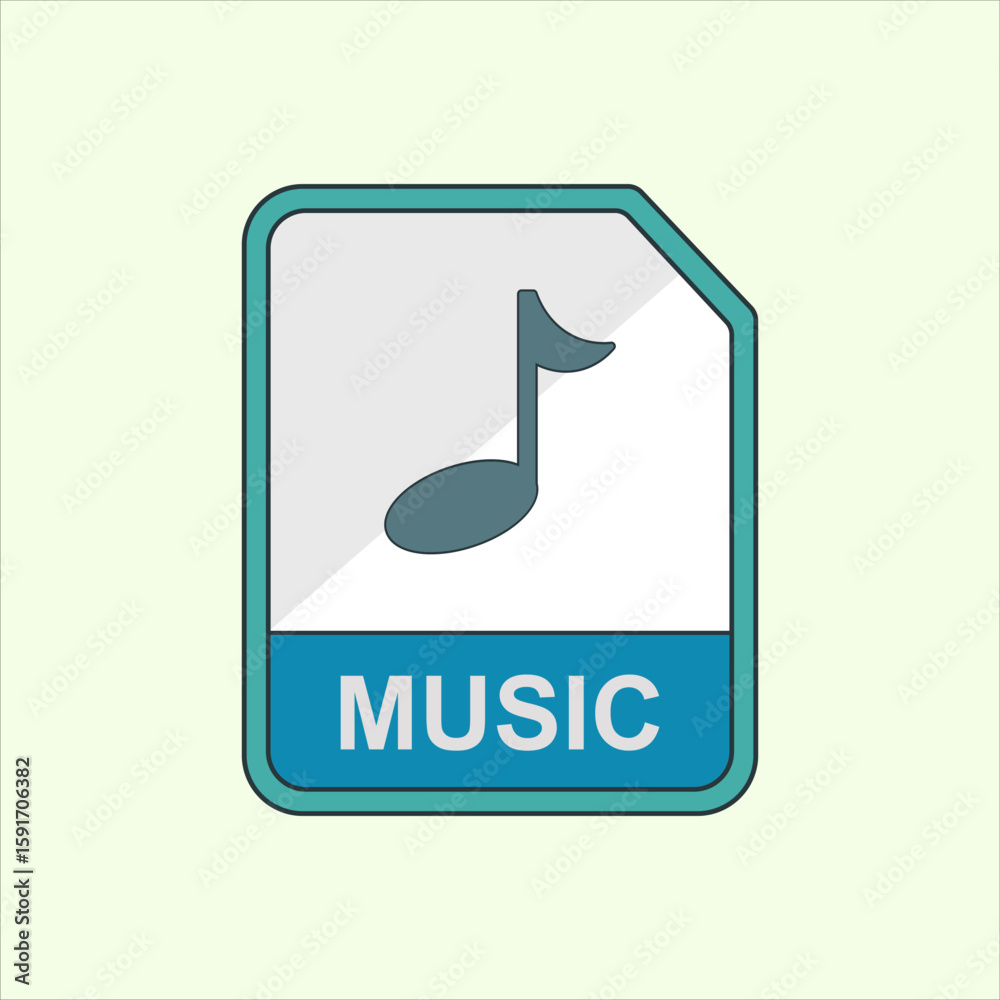 Fototapete Music icon. icon related to design elements. suitable for web site, app, user interfaces,element, printable etc. flat icon style. simple vector design editable