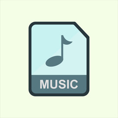 Music icon. icon related to design elements. suitable for web site, app, user interfaces,element, printable etc. flat icon style. simple vector design editable