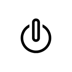 Illustration of a power button symbol with a line inside a circle on a white background design element office life