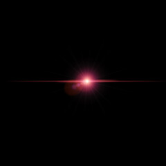 A lone crimson star bursts through the inky blackness representing hope new beginnings and the persistence of light in
