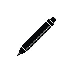 Vector art of a black pencil icon representing writing and drawing