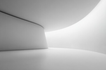 Abstract, monochrome, curved interior