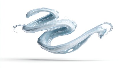 Light-blue liquid swirl against white