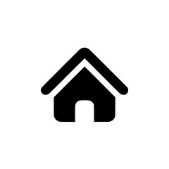 Minimalist black home icon representing residential building, real estate, or accommodation symbol