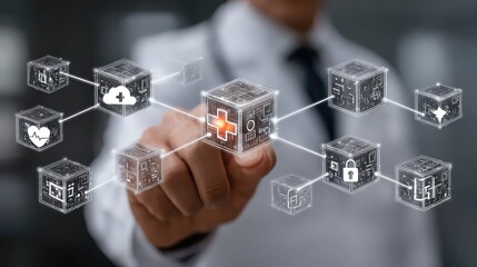 Digital healthcare network systems provide cloud-based data storage, secure communication, and interoperability between providers enhancing care coordination and information sharing.