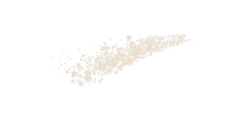 Christmas glowing bokeh confetti light and glitter texture overlay for your design. Festive sparkling gold dust png. Holiday powder dust for cards, invitations, banners, advertising.	
