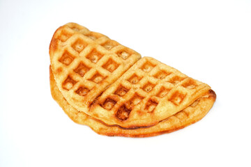 Thai waffles isolated on white background, Thai Waffles Thai desserts the market in Thailand.
