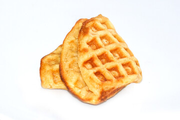 Thai waffles isolated on white background, Thai Waffles Thai desserts the market in Thailand.