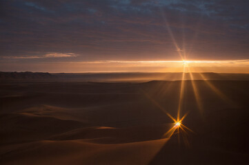 Desert landscape in after sunset