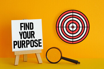 Find Your Purpose is shown using the text and target