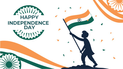 Child holding indian flag independence day