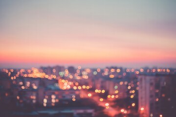 Fototapeta premium Blurred Cityscape At Sunset