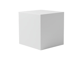 A perfect white cube isolated on a clean transparent background, showcasing its geometric form