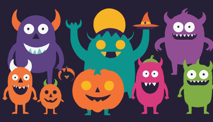 Bold Halloween Monsters for Festive Seasonal Graphics