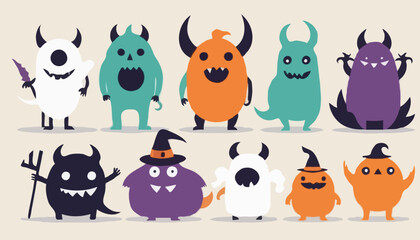 Bold Halloween Monsters for Festive Seasonal Graphics