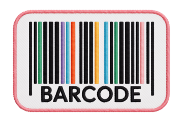 Colorful barcode patch embroidery stripes