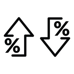 percentage icon up down arrow direction