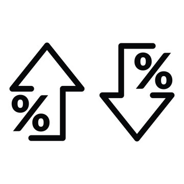 percentage icon up down arrow direction