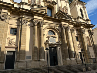 the facade of the cathedral of st mary in brussels belgium
