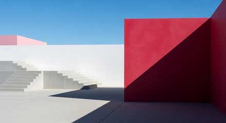 3d illustration of abstract minimal architecture background, geometric architectural with chrome or metallic curve design, Car presentation