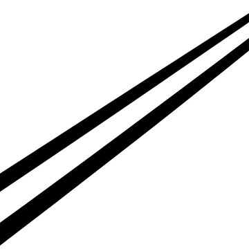 A close up view of two parallel black lines angled on a white background