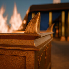 Close-Up of Horn on Brazen Altar with Fire