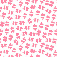 Pink Hand-Drawn Floral Buds Seamless Pattern