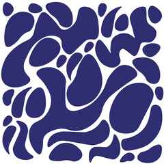 Dark Organic Blob Pattern – Abstract Navy Shapes