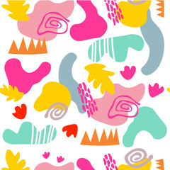 Retro Memphis Doodle Pattern – Bright Colors