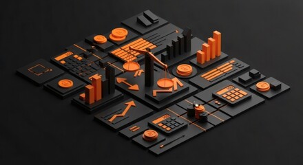 High-Quality 3D Financial Market and Investment Graphics with Charts, Analytics, Data Interfaces, Fintech Icons, and Trading Visuals – Perfect for Stock Market, Banking, and Business Projects