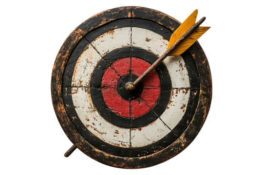 Target with an arrow in the middle high quality realistic image