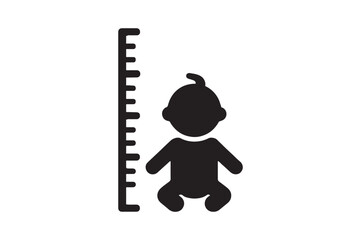 Baby Growth Chart icon silhouette vector with white background