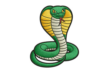 Fototapeta premium Embroidered Cobra Serpent snake patch
