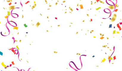 Brightly Colored Confetti and Streamers Joyfully Falling