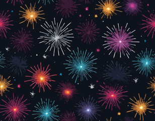 Naklejka premium fireworks vector set