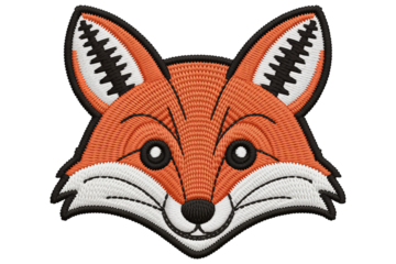 Embroidered fox face animal embroidery