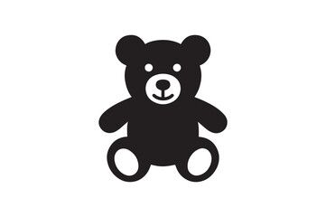 Naklejka premium Baby Soft Toy icon silhouette vector with white background