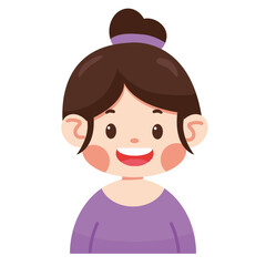 Cartoon Portrait of a Smiling Woman
