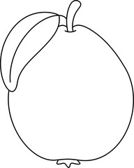black line black and white clipart vector illustration of Guava