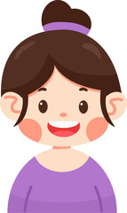 Cartoon Portrait of a Smiling Woman