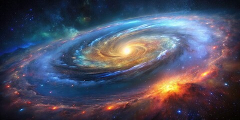 Spiral Galaxy Aerial Photography, Cosmic Nebula, Starry Night, Celestial Swirl, Space Photography