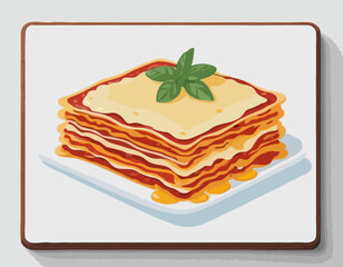 Portion de lasagne sur plaque blanche