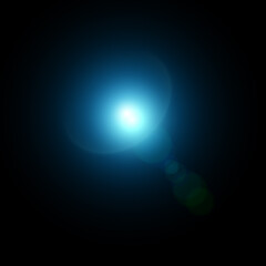 A radiant celestial flare illuminating the ethereal night sky suggesting hope and new beginnings with a stark black