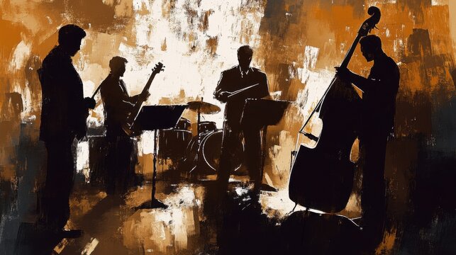 Expressive musical artistry capturing a band performing in a dimly lit stage ambiance